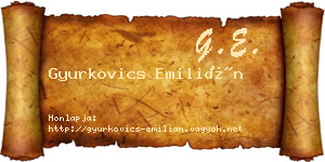 Gyurkovics Emilián névjegykártya
